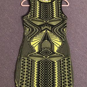 Neon and black fitted dress